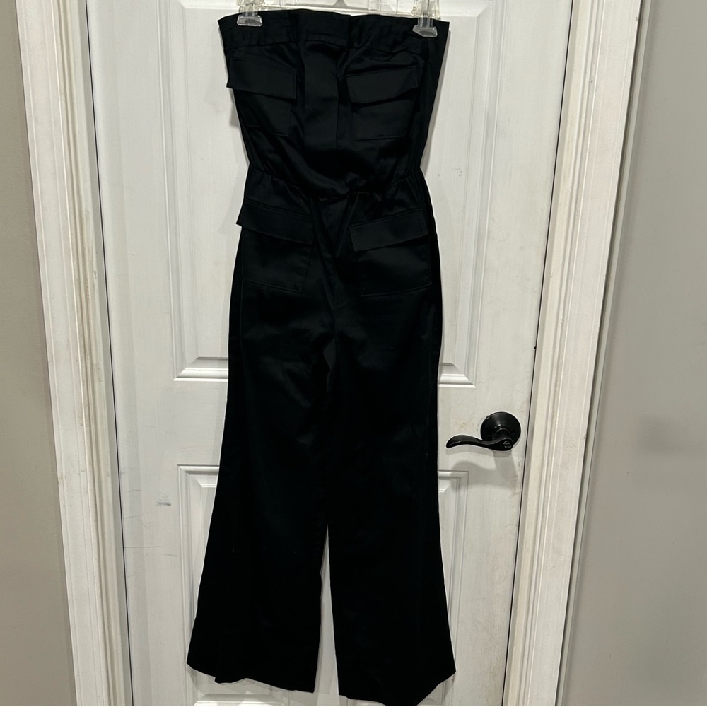 Charlotte Russe Strapless Black Boot Cut Jumpsuit, Size Small, Pockets, Y2K